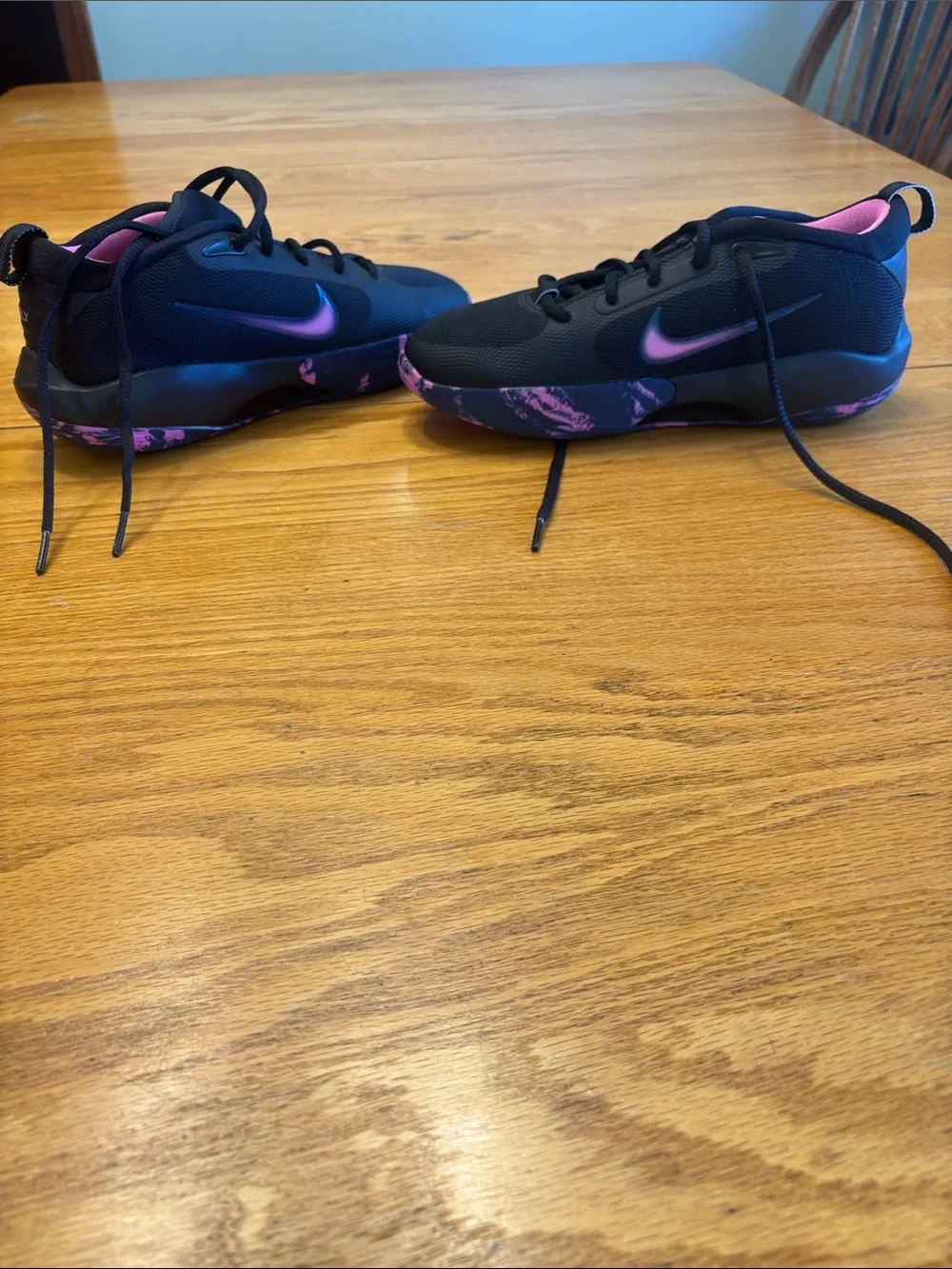 Nike Youth Isofly Black Sneakers with Pink Accents